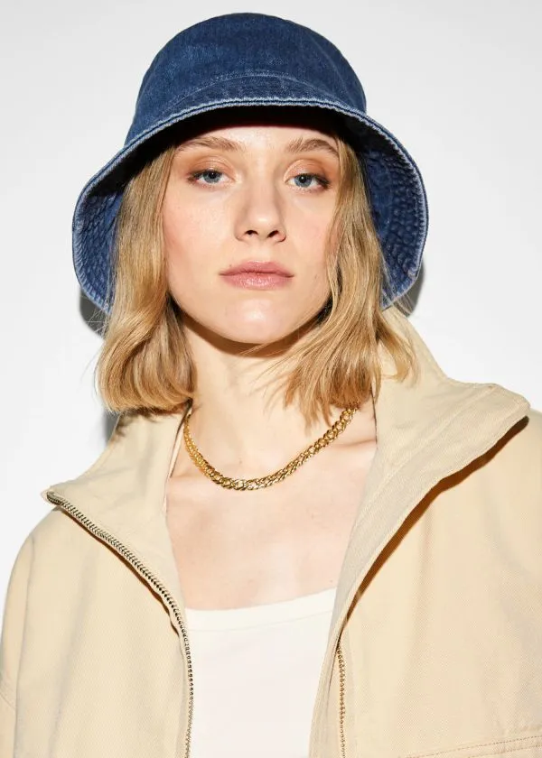 and Other Stories Denim Bucket Hat Indigo Women Headwear and Other Stories Denim Bucket Hat Indigo Women Headwear