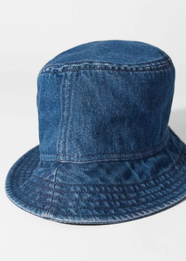 and Other Stories Denim Bucket Hat Indigo Women Headwear and Other Stories Denim Bucket Hat Indigo Women Headwear