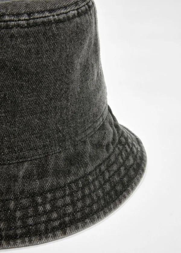 and Other Stories Denim Bucket Hat Washed Black Women Headwear and Other Stories Denim Bucket Hat Washed Black Women Headwear