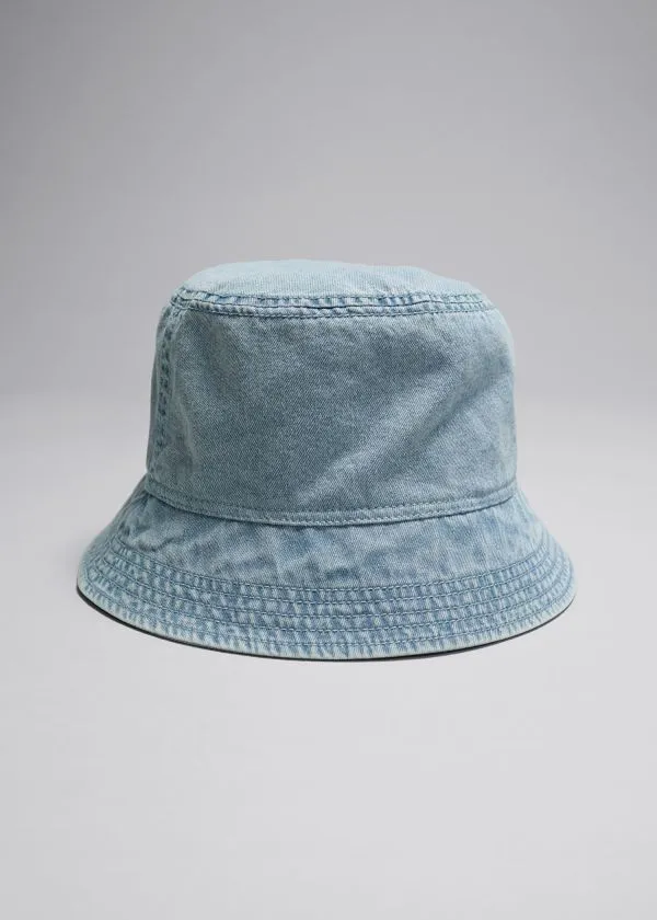 and Other Stories Denim Bucket Hat Washed Blue Women Headwear