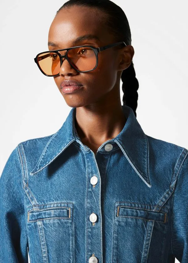 and Other Stories Denim Jumpsuit Mid Blue Women Jeans