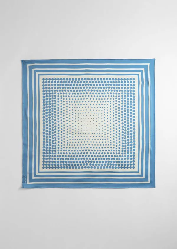 and Other Stories Dotted Square Scarf Dusty Blue Women Scarves