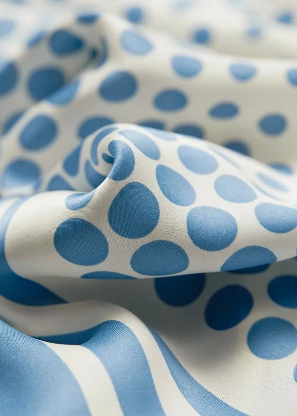 and Other Stories Dotted Square Scarf Dusty Blue Women Scarves and Other Stories Dotted Square Scarf Dusty Blue Women Scarves