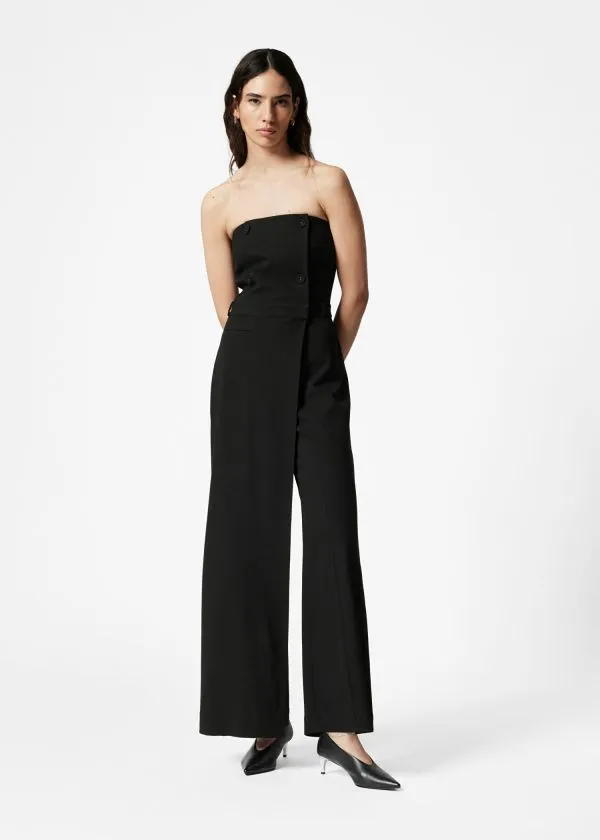 and Other Stories DoubleBreasted Bustier Jumpsuit Black Women Trousers