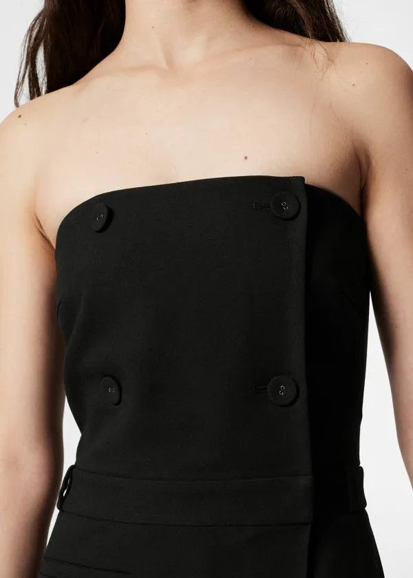 and Other Stories DoubleBreasted Bustier Jumpsuit Black Women Trousers