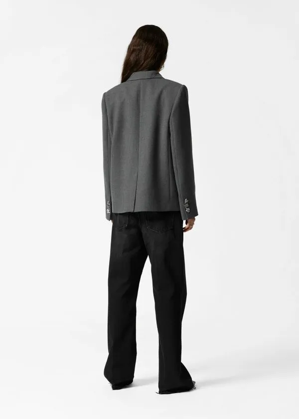 and Other Stories DoubleBreasted Wool Blazer Dark Grey Women Blazers and Waistcoats