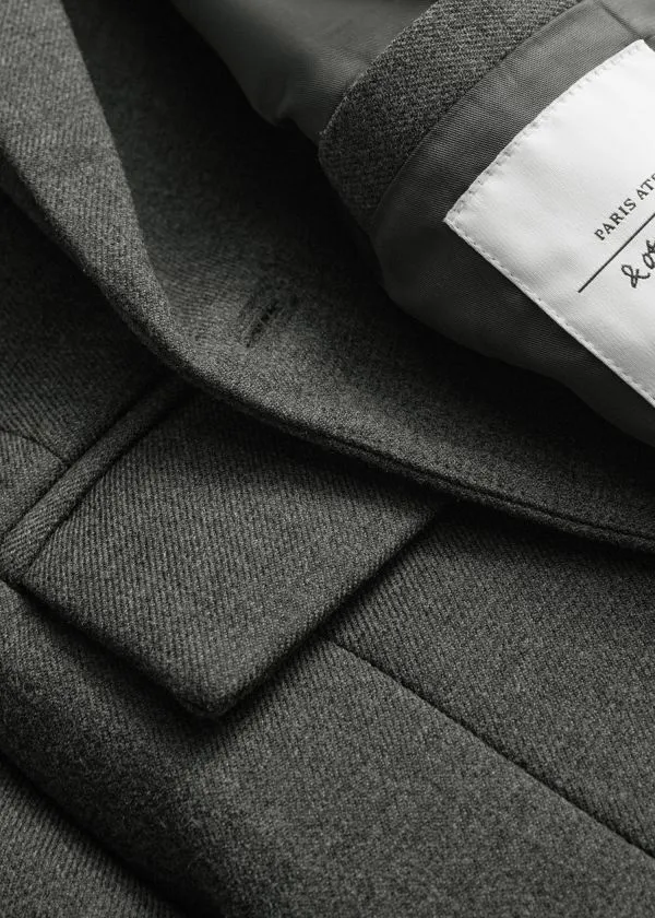 and Other Stories DoubleBreasted Wool Blazer Dark Grey Women Blazers and Waistcoats