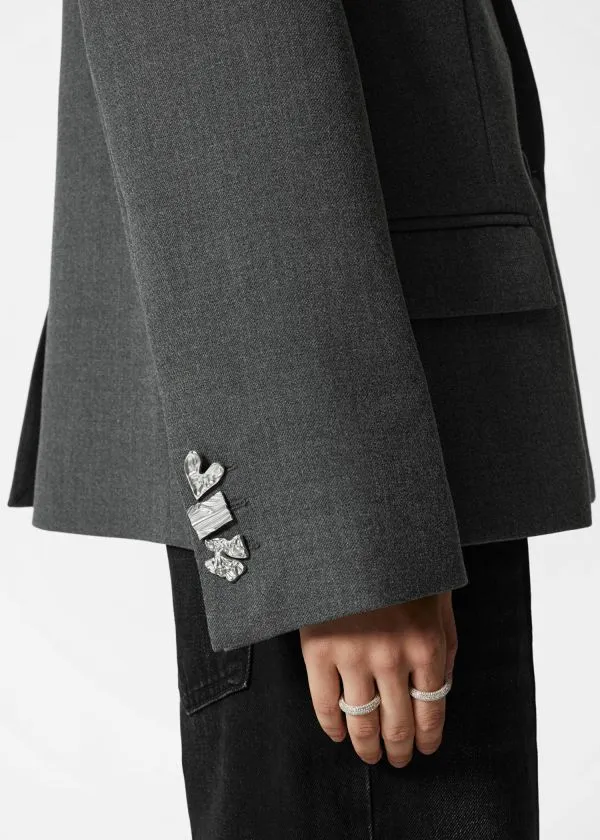 and Other Stories DoubleBreasted Wool Blazer Dark Grey Women Blazers and Waistcoats