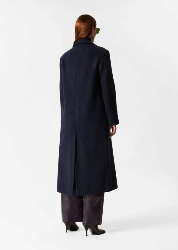 and Other Stories DoubleBreasted Wool Coat Navy Women Jackets and Coats