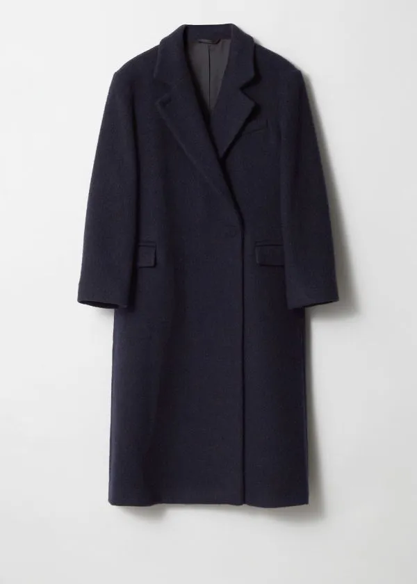 and Other Stories DoubleBreasted Wool Coat Navy Women Jackets and Coats