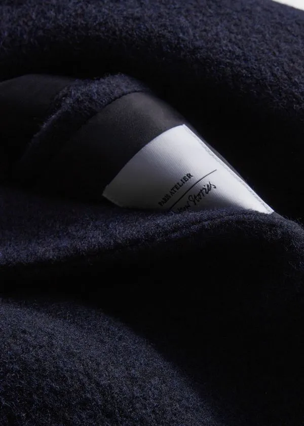 and Other Stories DoubleBreasted Wool Coat Navy Women Jackets and Coats