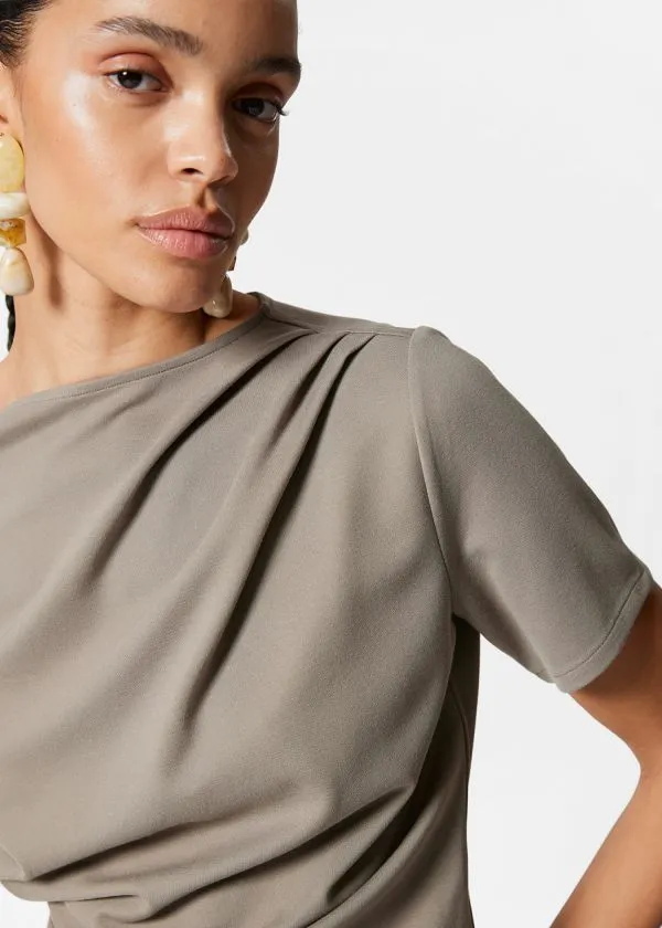 and Other Stories Draped Asymmetric Tshirt Mole Women Tops and Tshirts