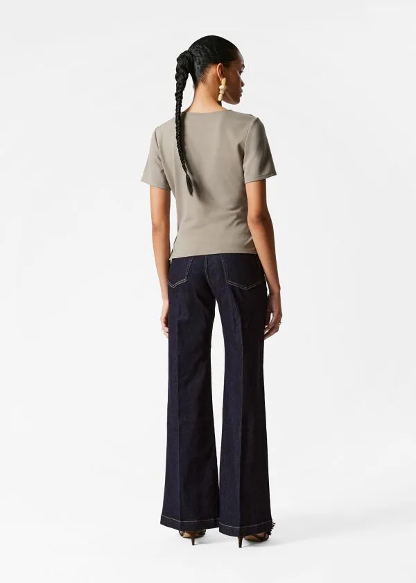 and Other Stories Draped Asymmetric Tshirt Mole Women Tops and Tshirts