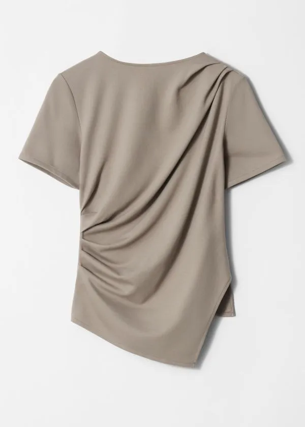 and Other Stories Draped Asymmetric Tshirt Mole Women Tops and Tshirts