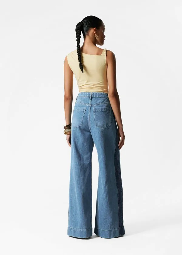 and Other Stories Draped Asymmetric Tank Top Light Yellow Women Tops and Tshirts