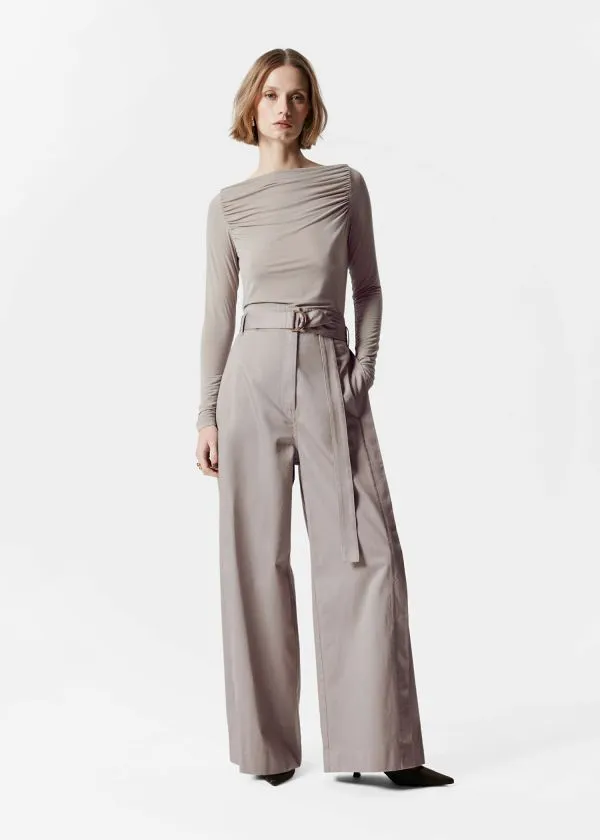and Other Stories Draped Boatneck Top Mole Women Tops and Tshirts