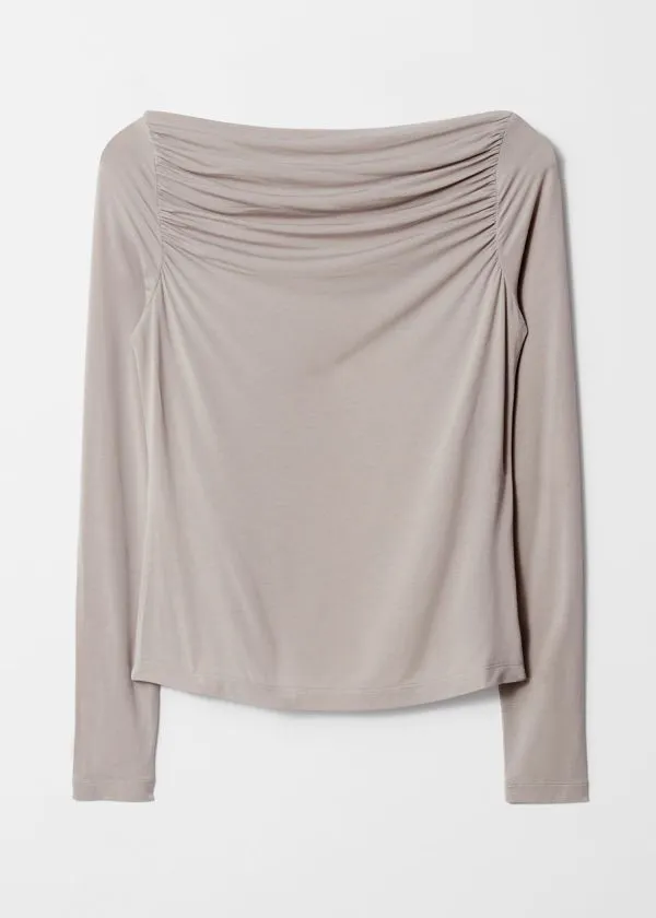 and Other Stories Draped Boatneck Top Mole Women Tops and Tshirts