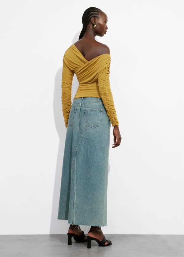 and Other Stories Draped OneShoulder Top Yellow Women Tops and Tshirts