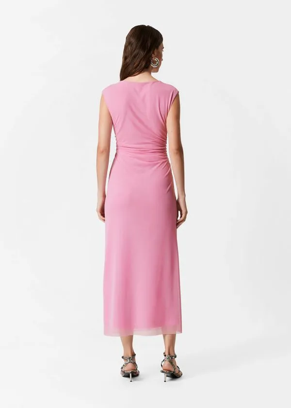 and Other Stories Draped Sleeveless Midi Dress Pink Women Dresses
