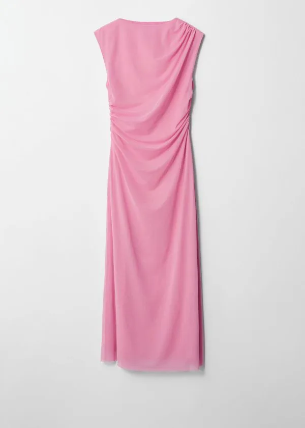 and Other Stories Draped Sleeveless Midi Dress Pink Women Dresses