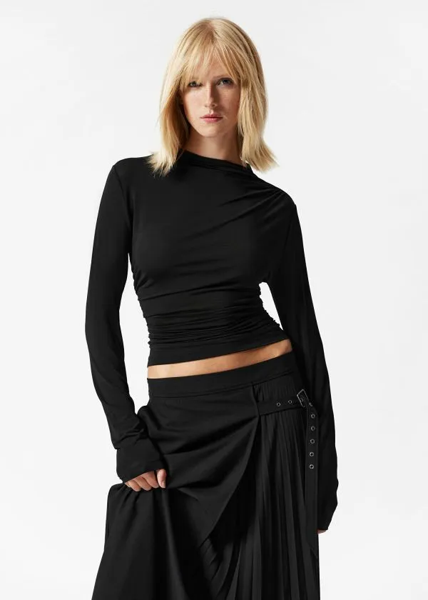 and Other Stories Draped Top Black Women Tops and Tshirts