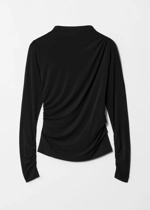 and Other Stories Draped Top Black Women Tops and Tshirts