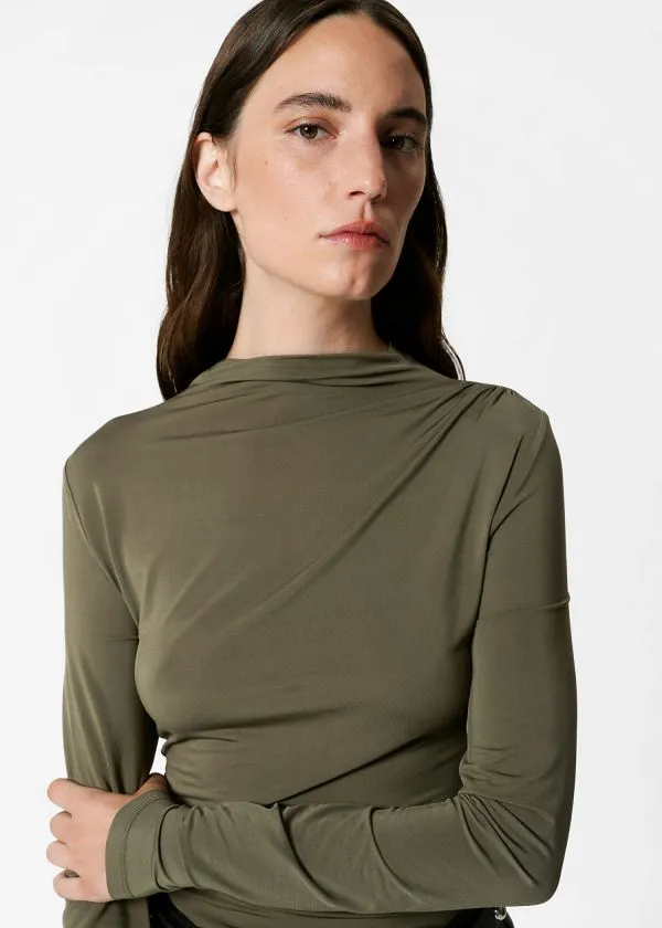 and Other Stories Draped Top Khaki Women Tops and Tshirts