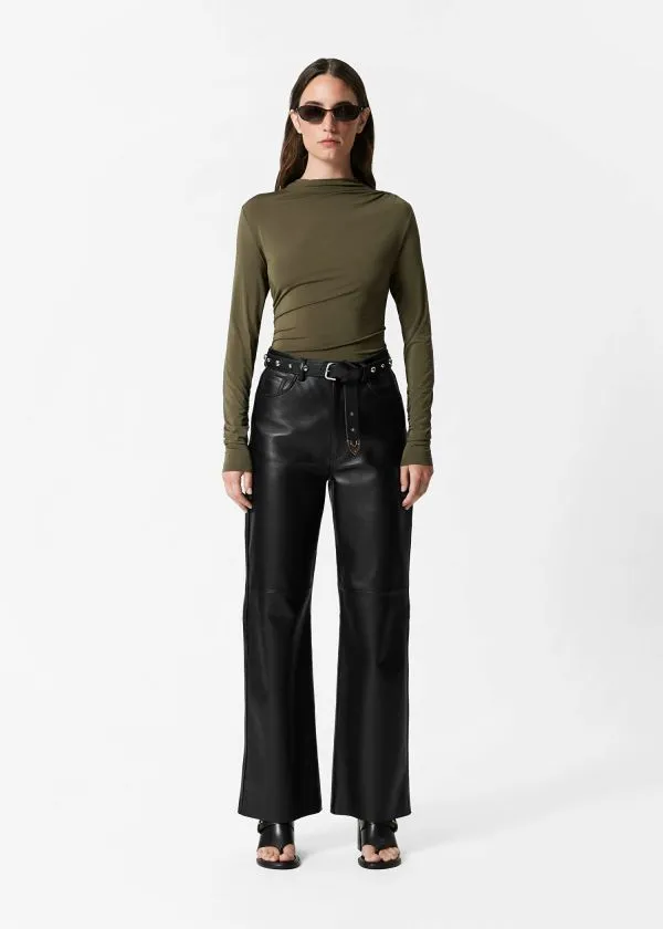 and Other Stories Draped Top Khaki Women Tops and Tshirts