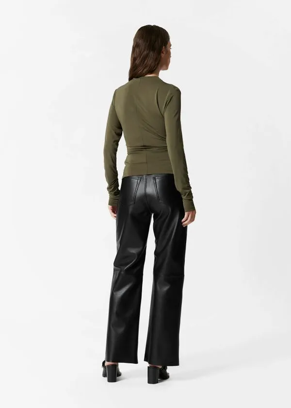 and Other Stories Draped Top Khaki Women Tops and Tshirts