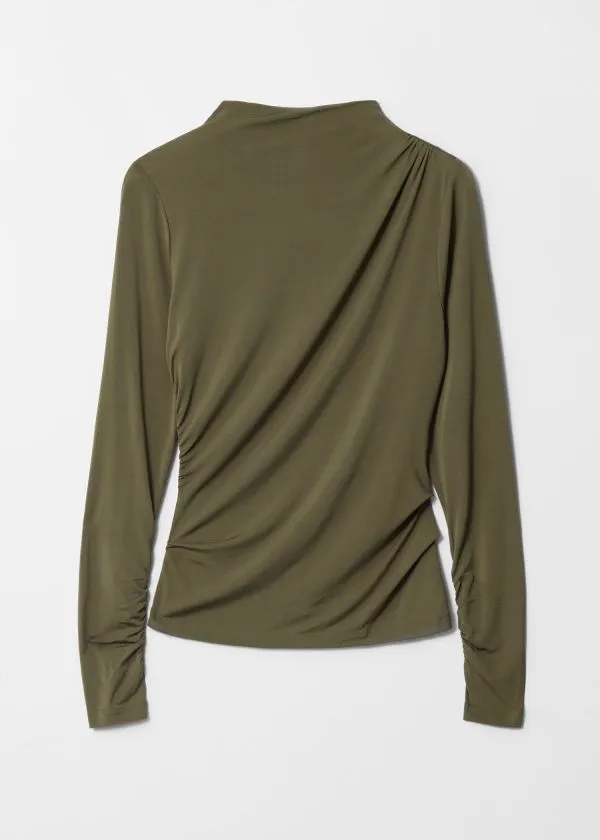 and Other Stories Draped Top Khaki Women Tops and Tshirts