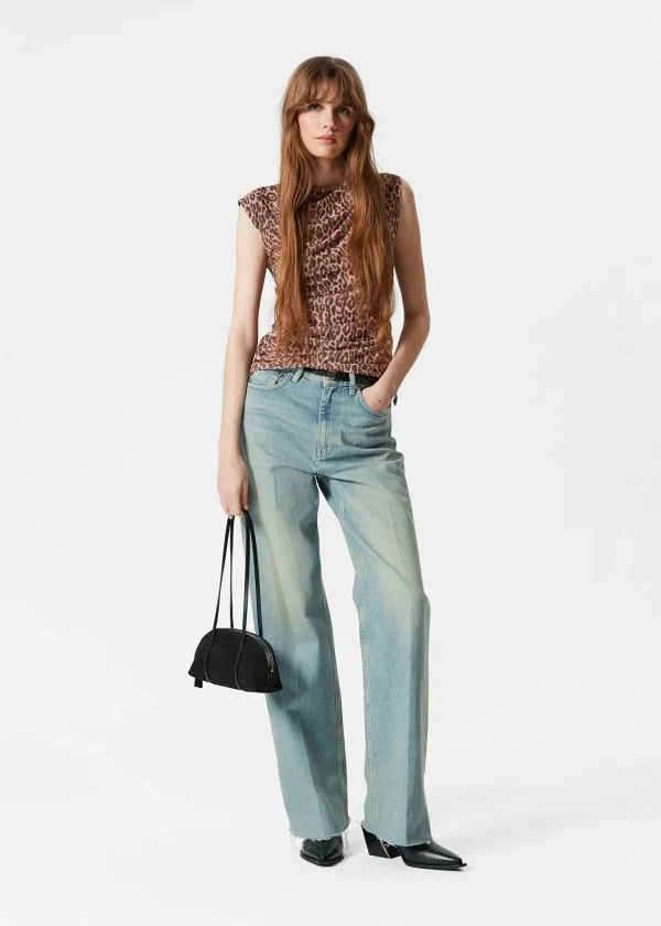 and Other Stories Draped Top Leopard Print Women Tops and Tshirts