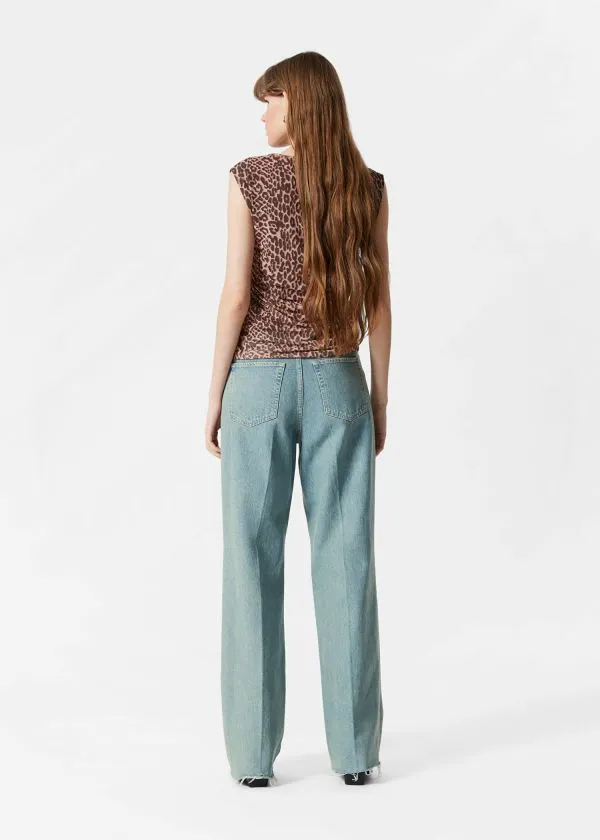 and Other Stories Draped Top Leopard Print Women Tops and Tshirts