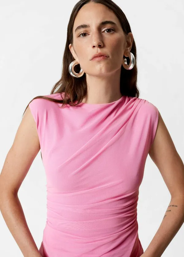 and Other Stories Draped Top Pink Women Tops and Tshirts