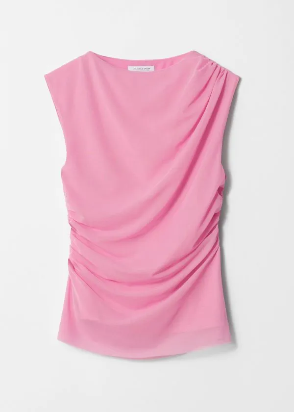 and Other Stories Draped Top Pink Women Tops and Tshirts