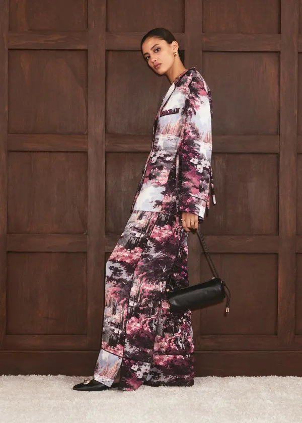 and Other Stories Drawstring PyjamaStyle Trousers Purple Floral Women Sets and Suits