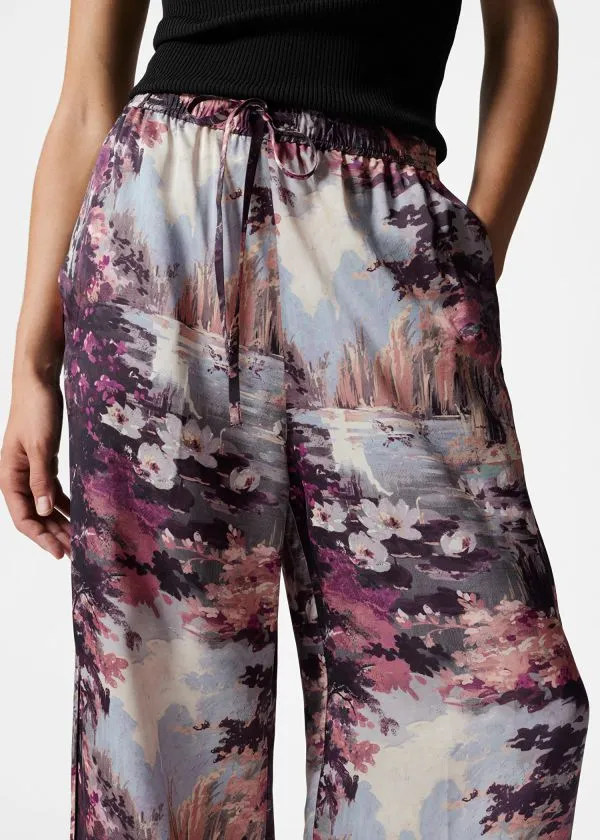 and Other Stories Drawstring PyjamaStyle Trousers Purple Floral Women Sets and Suits