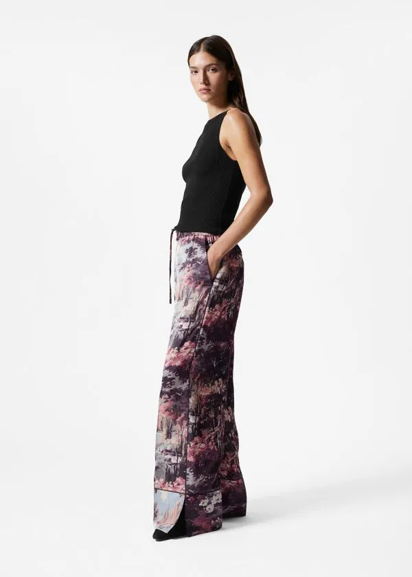 and Other Stories Drawstring PyjamaStyle Trousers Purple Floral Women Sets and Suits