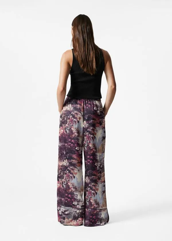 and Other Stories Drawstring PyjamaStyle Trousers Purple Floral Women Sets and Suits