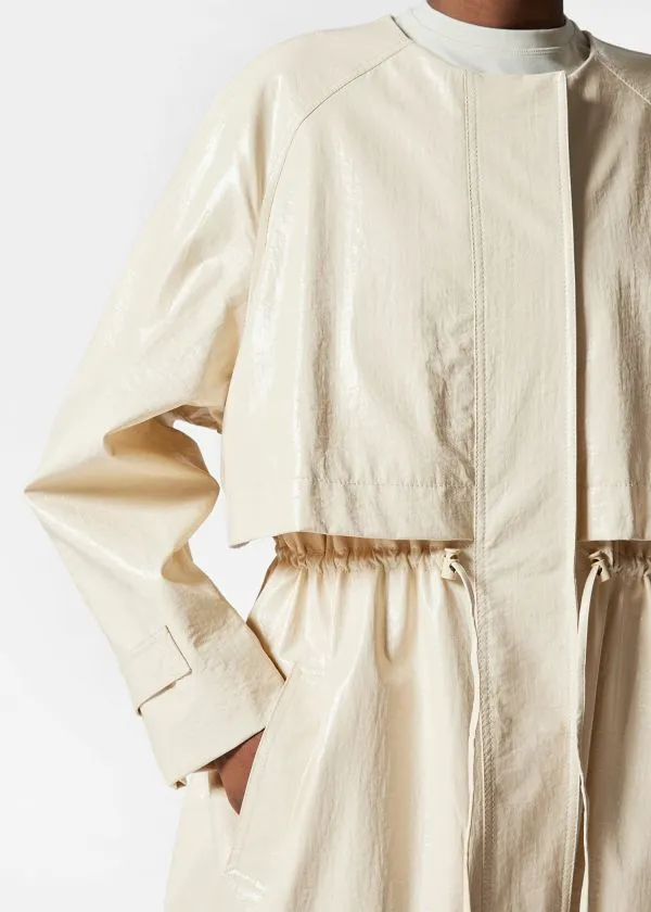 and Other Stories Drawstring Raincoat Beige Women Jackets and Coats