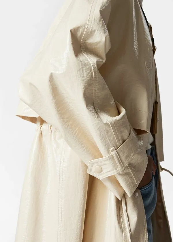 and Other Stories Drawstring Raincoat Beige Women Jackets and Coats