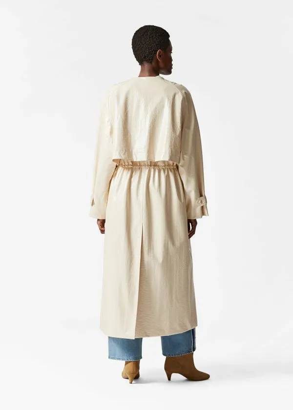 and Other Stories Drawstring Raincoat Beige Women Jackets and Coats