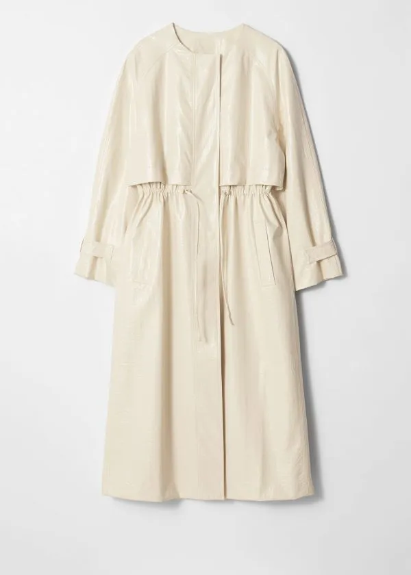 and Other Stories Drawstring Raincoat Beige Women Jackets and Coats