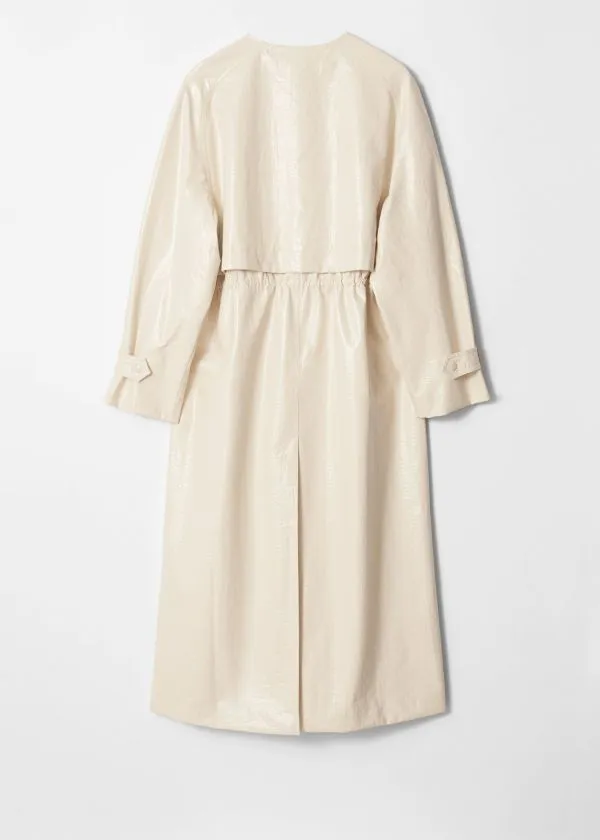 and Other Stories Drawstring Raincoat Beige Women Jackets and Coats