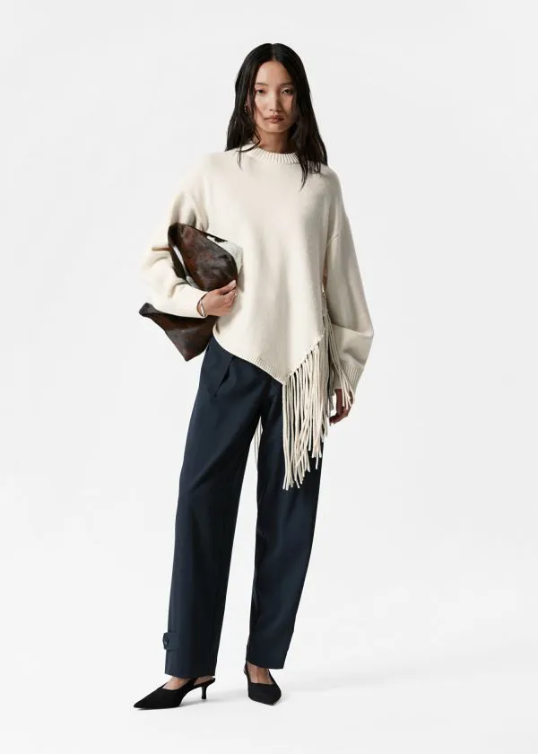 and Other Stories Drawstring Trousers Navy Women Trousers