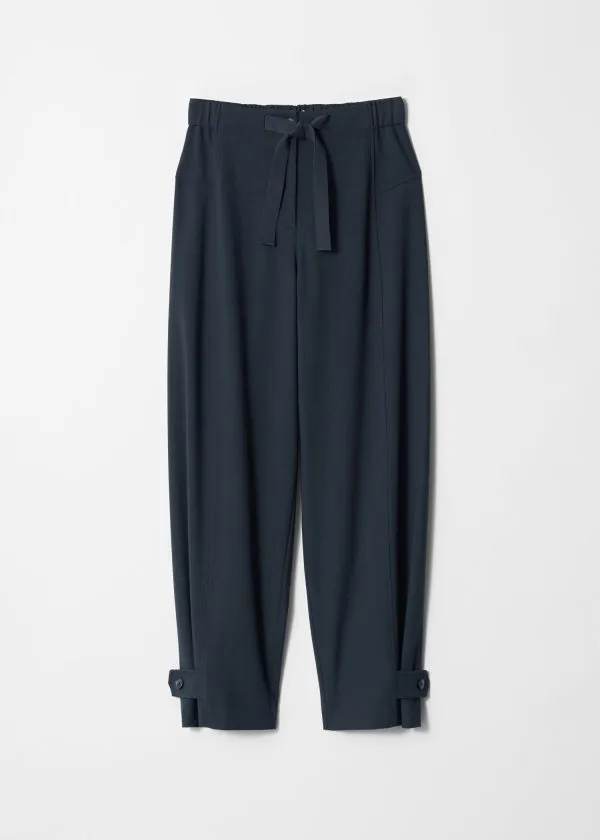 and Other Stories Drawstring Trousers Navy Women Trousers