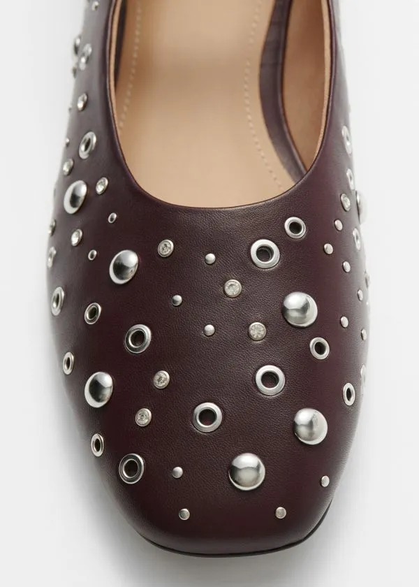 and Other Stories Embellished Ballet Flats Burgundy Women Ballerinas and Other Stories Embellished Ballet Flats Burgundy Women Ballerinas