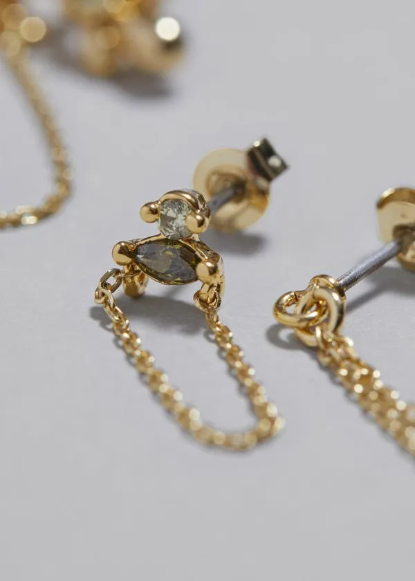 and Other Stories Embellished Earrings Set Gold Women Earrings
