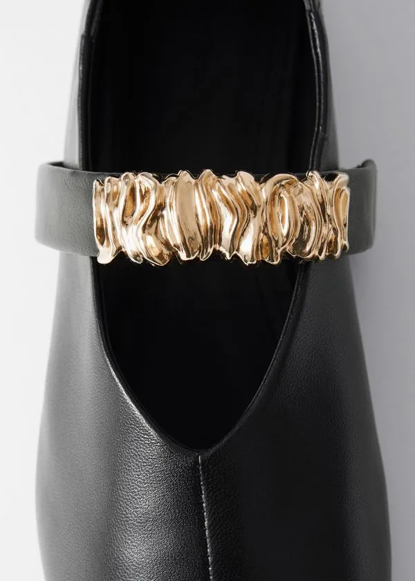and Other Stories Embellished Leather Ballet Flats Black Women Ballerinas and Other Stories Embellished Leather Ballet Flats Black Women Ballerinas