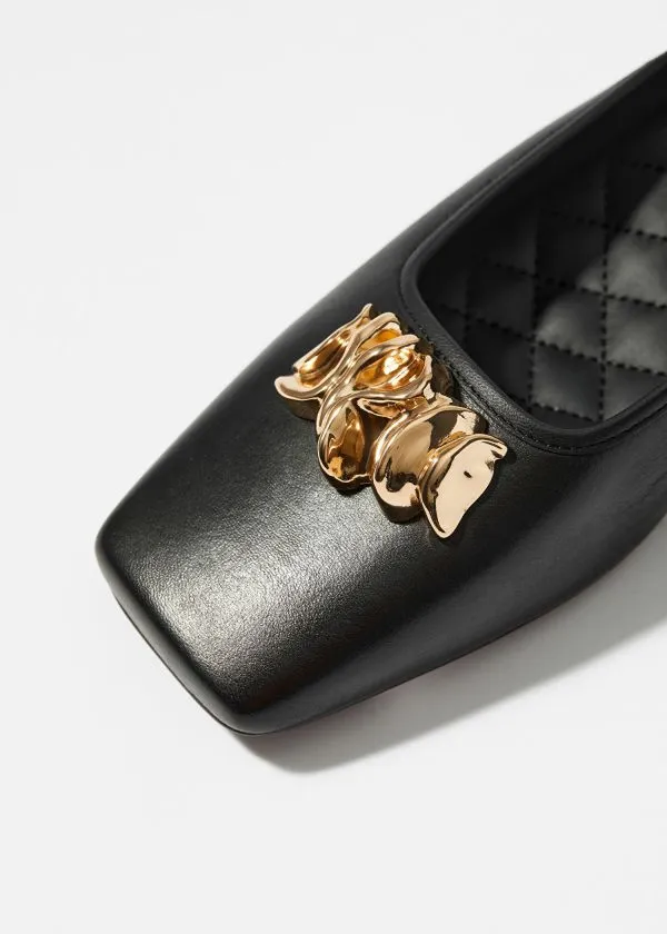 and Other Stories Embellished Leather Mules Black Women Pumps