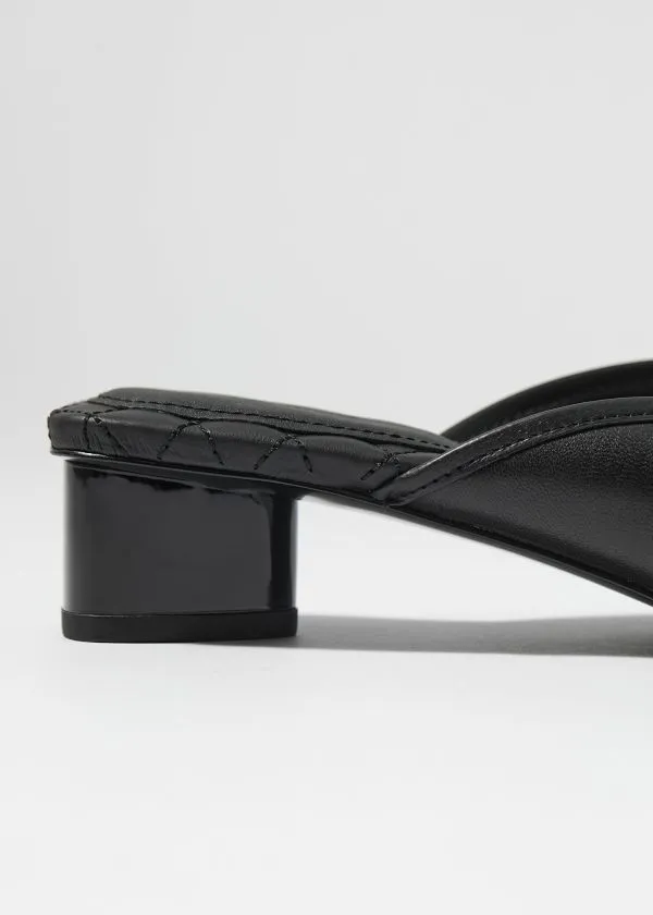 and Other Stories Embellished Leather Mules Black Women Pumps